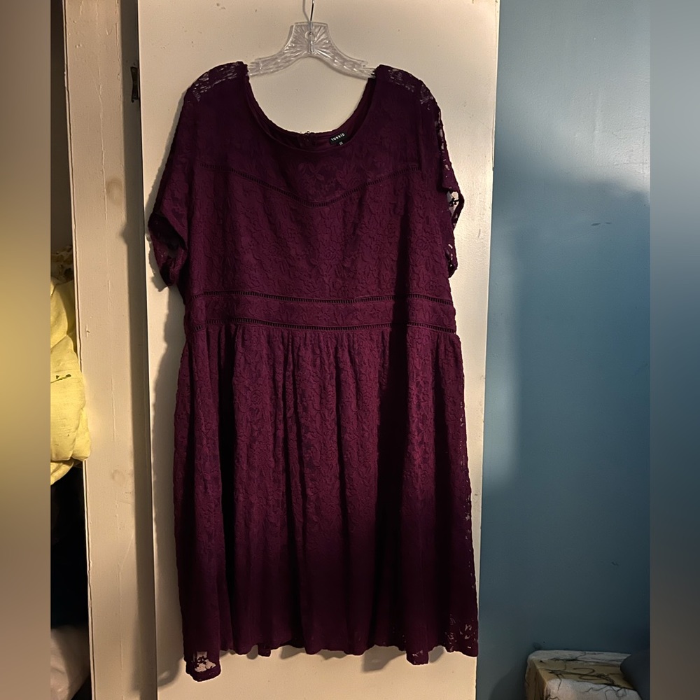 Purple lace skater dress